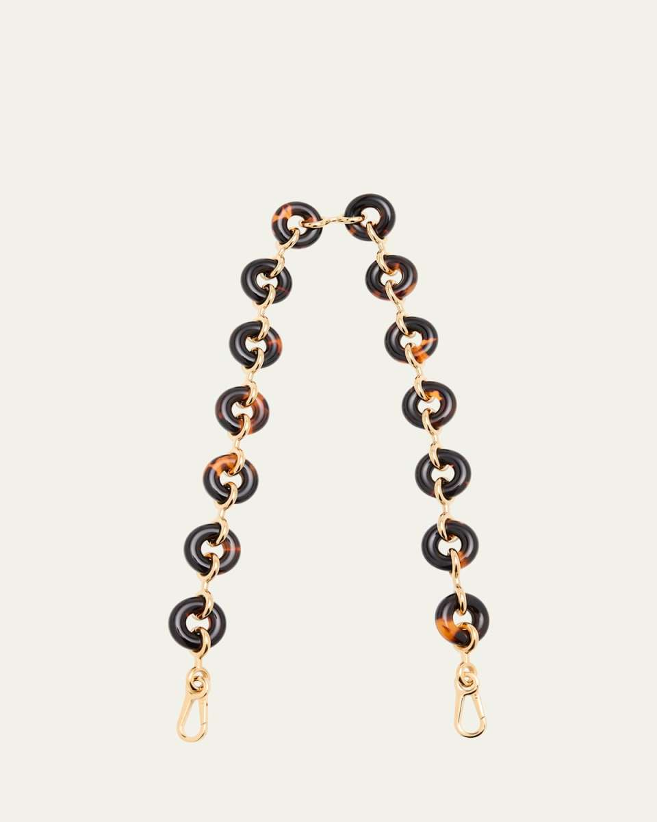 Chunky Donut Chain Bag Strap in Acetate and Brass